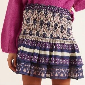 Sea New York smocked waist mini skirt